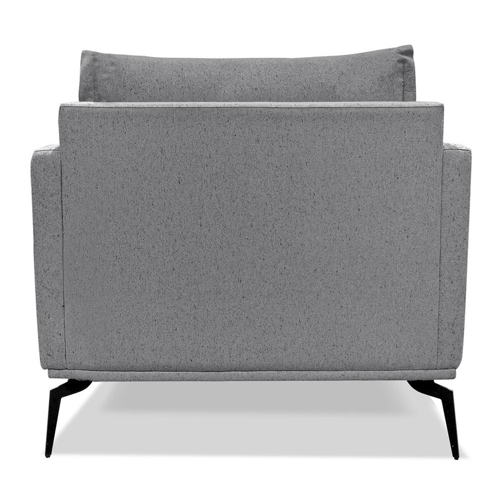 Poltrona para Sala Pés de Metal Vecchia S06 Linho Cinza - Mpozenato