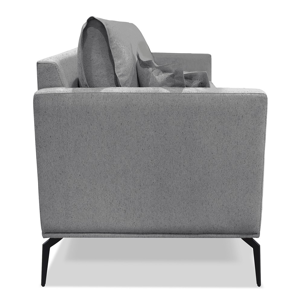 Poltrona para Sala Pés de Metal Vecchia S06 Linho Cinza - Mpozenato