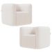 Poltrona para Sala de Estar Decorativa Kit com 2 Maggie K04 Bouclê Bege - Mpozenato