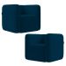 Poltrona para Sala de Estar Decorativa Kit com 2 Maggie K04 Veludo Azul Marinho - Mpozenato