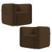 Poltrona para Sala de Estar Decorativa Kit com 2 Maggie K04 Veludo Marrom - Mpozenato