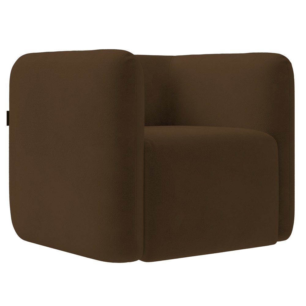 Poltrona para Sala de Estar Decorativa Kit com 2 Maggie K04 Veludo Marrom - Mpozenato