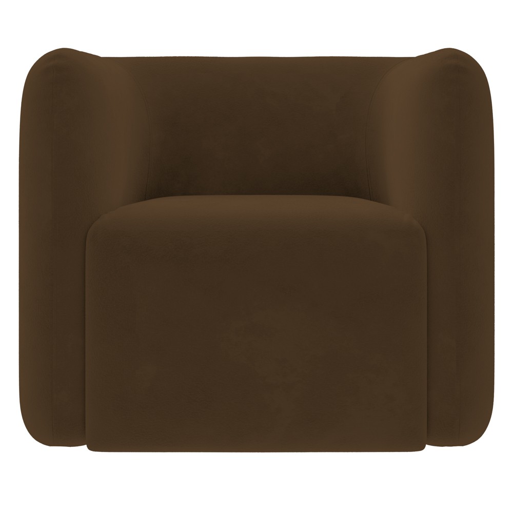Poltrona para Sala de Estar Decorativa Kit com 2 Maggie K04 Veludo Marrom - Mpozenato