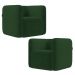 Poltrona para Sala de Estar Decorativa Kit com 2 Maggie Z08 Veludo Verde - Mpozenato