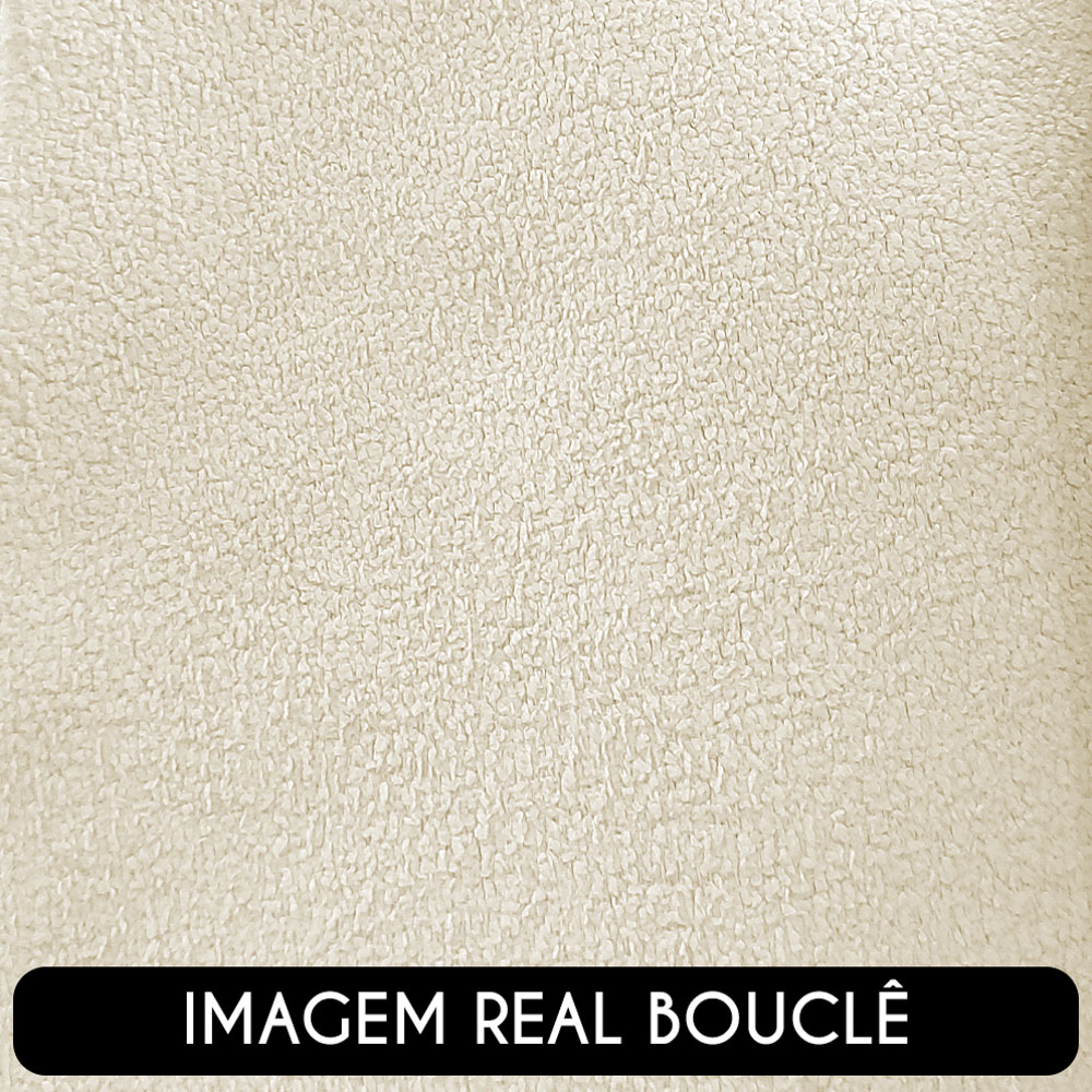 Poltrona para Sala de Estar Decorativa Quadrada Maggie K04 Bouclê Bege - Mpozenato