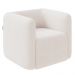 Poltrona para Sala de Estar Decorativa Quadrada Maggie K04 Bouclê Bege - Mpozenato