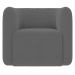 Poltrona para Sala de Estar Decorativa Quadrada Maggie K04 Bouclê Cinza - Mpozenato