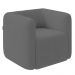 Poltrona para Sala de Estar Decorativa Quadrada Maggie K04 Bouclê Cinza - Mpozenato