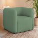 Poltrona para Sala de Estar Decorativa Quadrada Maggie K04 Bouclê Verde - Mpozenato