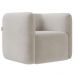 Poltrona para Sala de Estar Decorativa Quadrada Maggie K04 Veludo Bege - Mpozenato