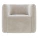 Poltrona para Sala de Estar Decorativa Quadrada Maggie K04 Veludo Bege - Mpozenato