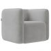Poltrona para Sala de Estar Decorativa Quadrada Maggie K04 Veludo Cinza - Mpozenato