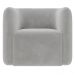 Poltrona para Sala de Estar Decorativa Quadrada Maggie K04 Veludo Cinza - Mpozenato