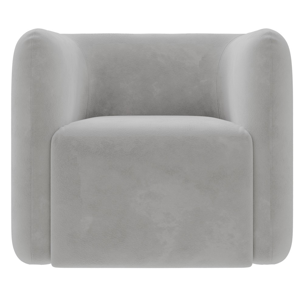 Poltrona para Sala de Estar Decorativa Quadrada Maggie K04 Veludo Cinza - Mpozenato