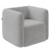 Poltrona para Sala de Estar Decorativa Quadrada Maggie K04 Veludo Cinza - Mpozenato