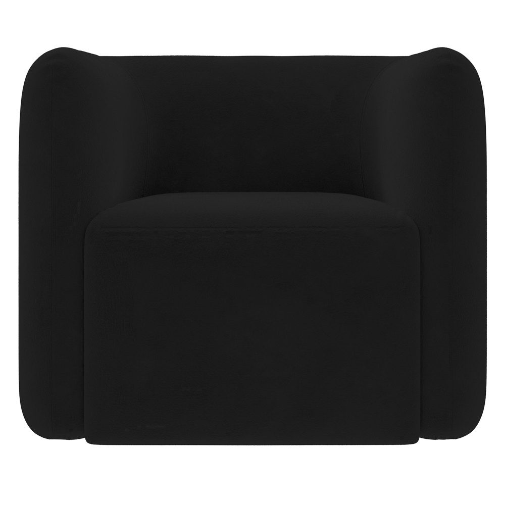 Poltrona para Sala de Estar Decorativa Quadrada Maggie K04 Veludo Preto - Mpozenato