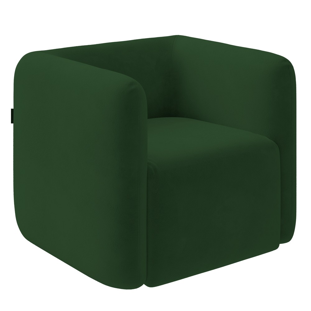 Poltrona para Sala de Estar Decorativa Quadrada Maggie K04 Veludo Verde - Mpozenato
