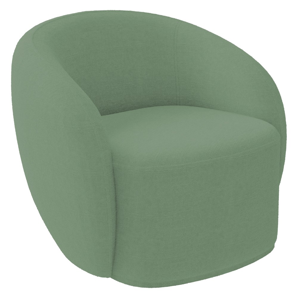 Poltrona para Sala de Estar Giratória Orgânica Garbin K04 Bouclê Verde - Mpozenato