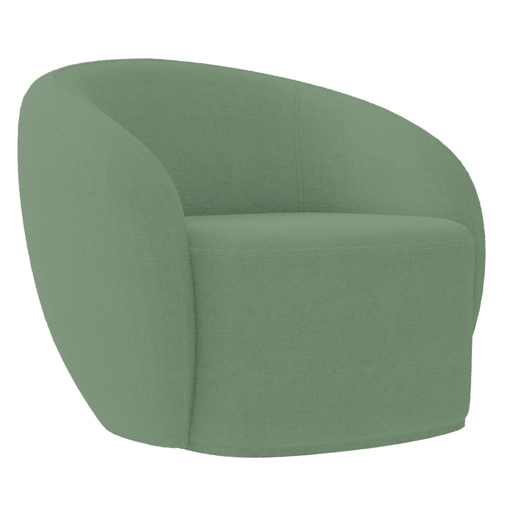 Poltrona para Sala de Estar Giratória Orgânica Garbin K04 Bouclê Verde - Mpozenato