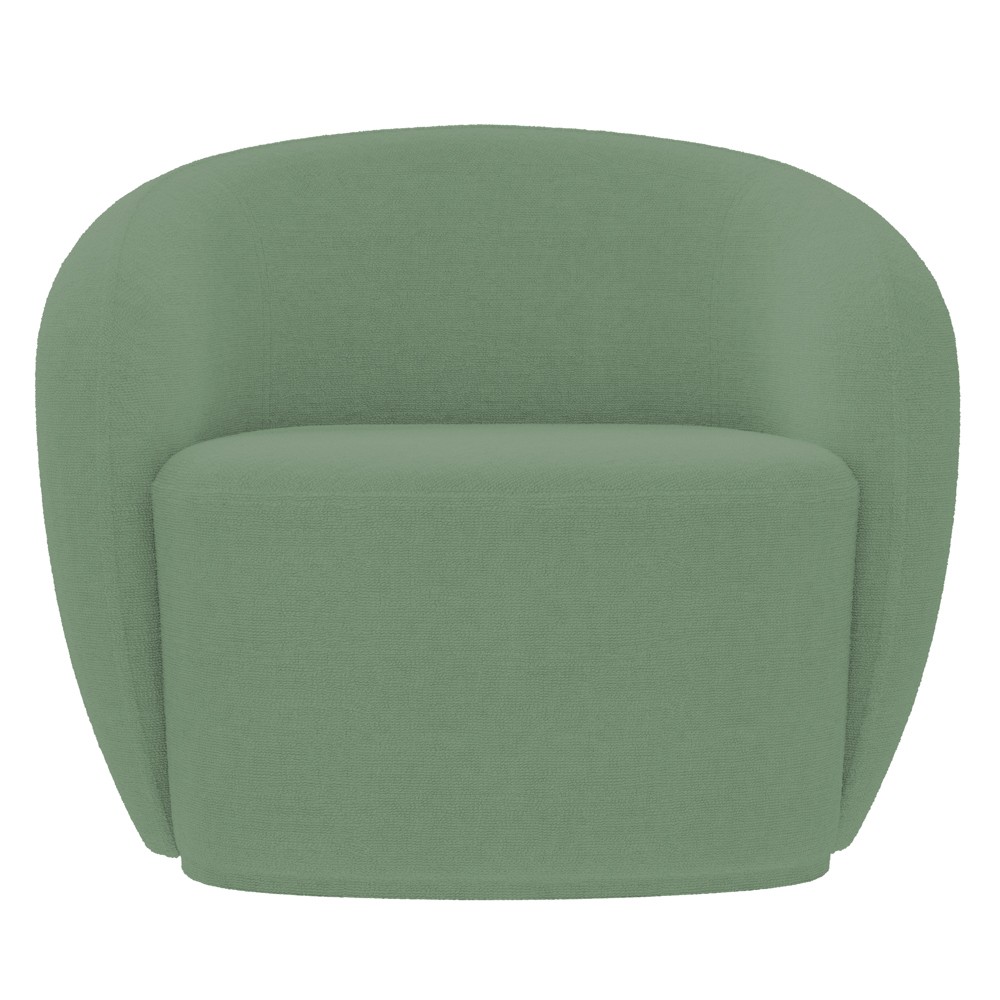 Poltrona para Sala de Estar Giratória Orgânica Garbin K04 Bouclê Verde - Mpozenato