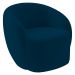 Poltrona para Sala de Estar Giratória Orgânica Garbin K04 Veludo Azul Marinho - Mpozenato