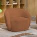 Poltrona para Sala de Estar Giratória Orgânica Garbin Z08 Boucle Terracota - Mpozenato