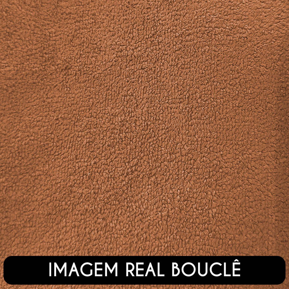 Poltrona para Sala de Estar Giratória Orgânica Garbin Z08 Boucle Terracota - Mpozenato