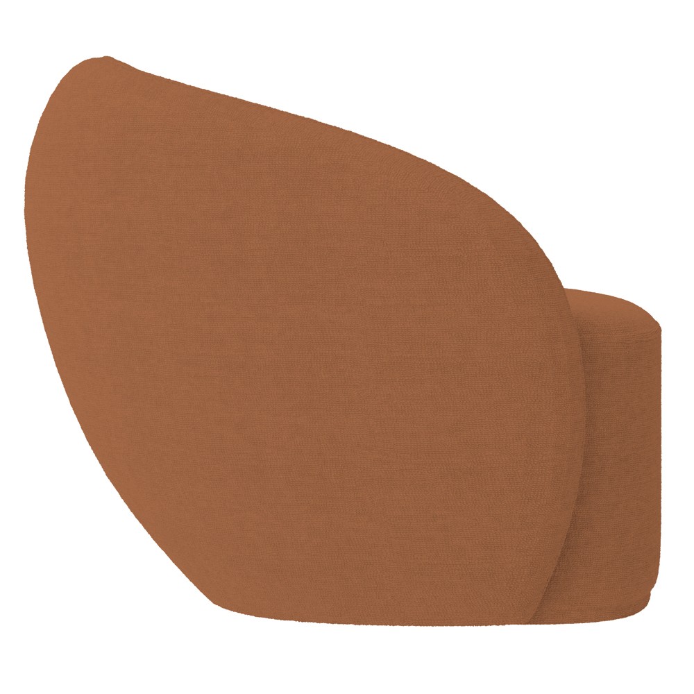 Poltrona para Sala de Estar Giratória Orgânica Garbin Z08 Boucle Terracota - Mpozenato