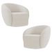 Poltrona para Sala de Estar Orgânica Kit com 2 Garbin K04 Bouclê Bege - Mpozenato