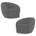 Poltrona para Sala de Estar Orgânica Kit com 2 Garbin K04 Bouclê Cinza - Mpozenato