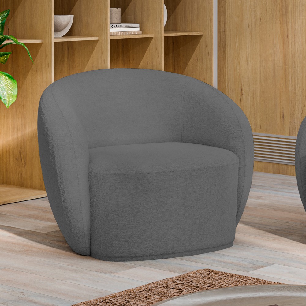 Poltrona para Sala de Estar Orgânica Kit com 2 Garbin K04 Bouclê Cinza - Mpozenato