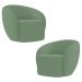 Poltrona para Sala de Estar Orgânica Kit com 2 Garbin K04 Boucle Verde - Mpozenato
