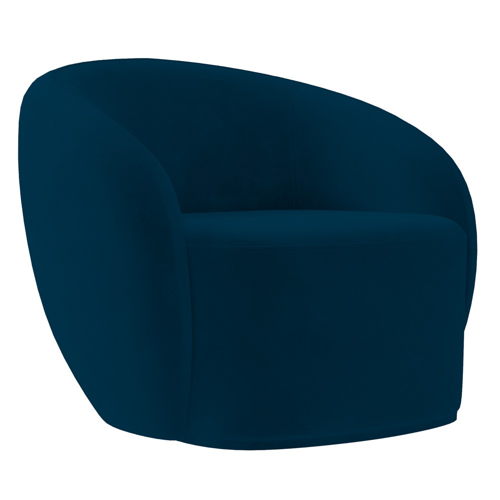 Poltrona para Sala de Estar Orgânica Kit com 2 Garbin K04 Veludo Azul Marinho - Mpozenato