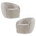 Poltrona para Sala de Estar Orgânica Kit com 2 Garbin K04 Veludo Bege - Mpozenato