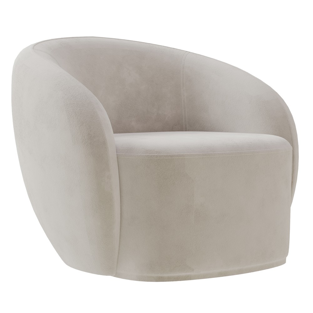 Poltrona para Sala de Estar Orgânica Kit com 2 Garbin K04 Veludo Bege - Mpozenato
