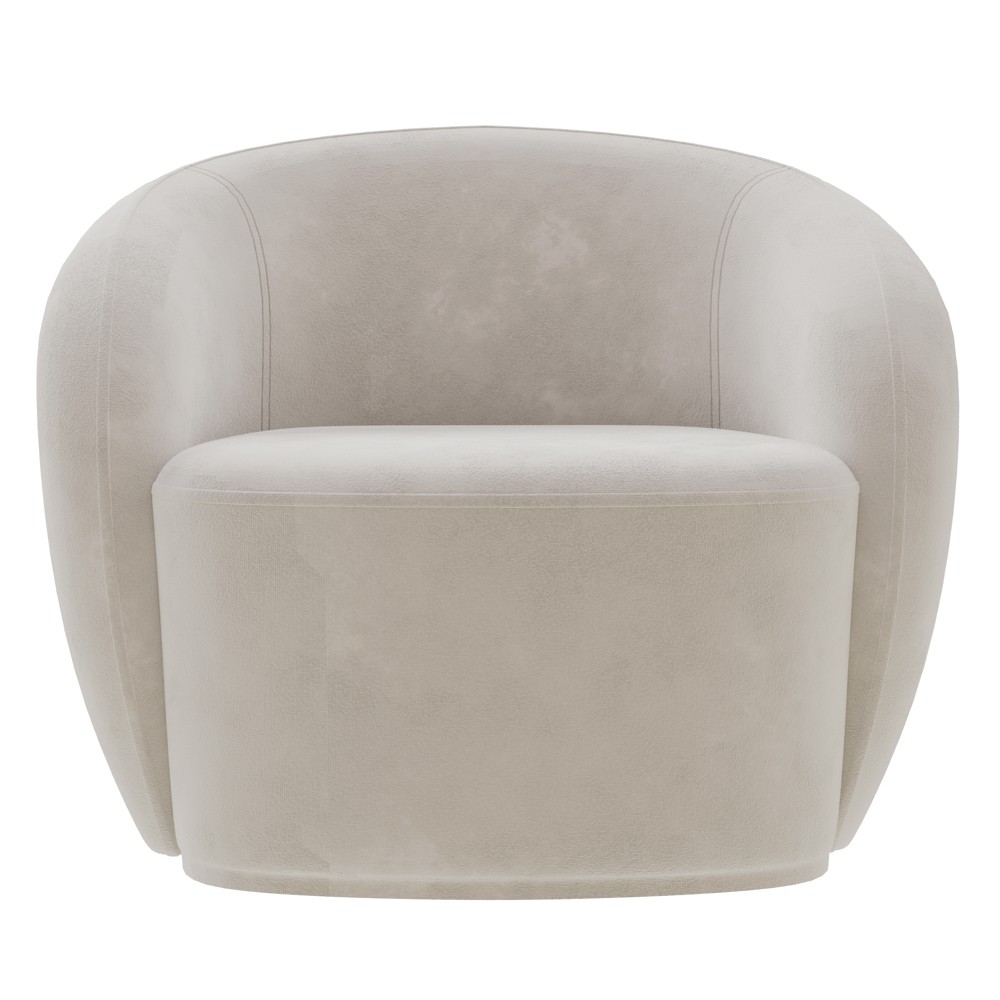 Poltrona para Sala de Estar Orgânica Kit com 2 Garbin K04 Veludo Bege - Mpozenato