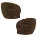 Poltrona para Sala de Estar Orgânica Kit com 2 Garbin K04 Veludo Marrom - Mpozenato