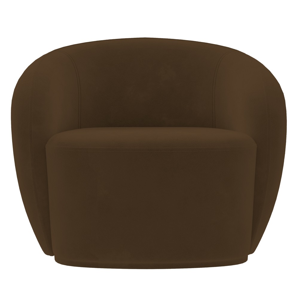 Poltrona para Sala de Estar Orgânica Kit com 2 Garbin K04 Veludo Marrom - Mpozenato