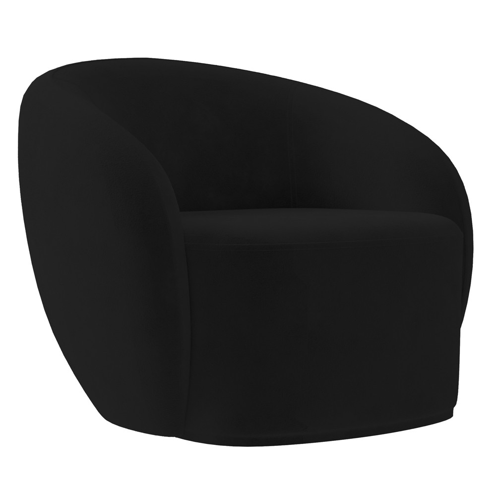 Poltrona para Sala de Estar Orgânica Kit com 2 Garbin K04 Veludo Preto - Mpozenato