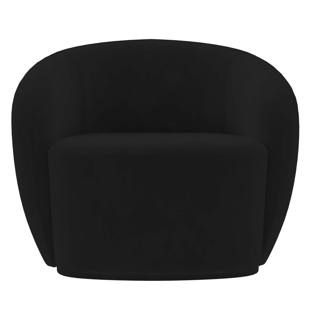 Poltrona para Sala de Estar Orgânica Kit com 2 Garbin K04 Veludo Preto - Mpozenato