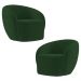 Poltrona para Sala de Estar Orgânica Kit com 2 Garbin K04 Veludo Verde - Mpozenato
