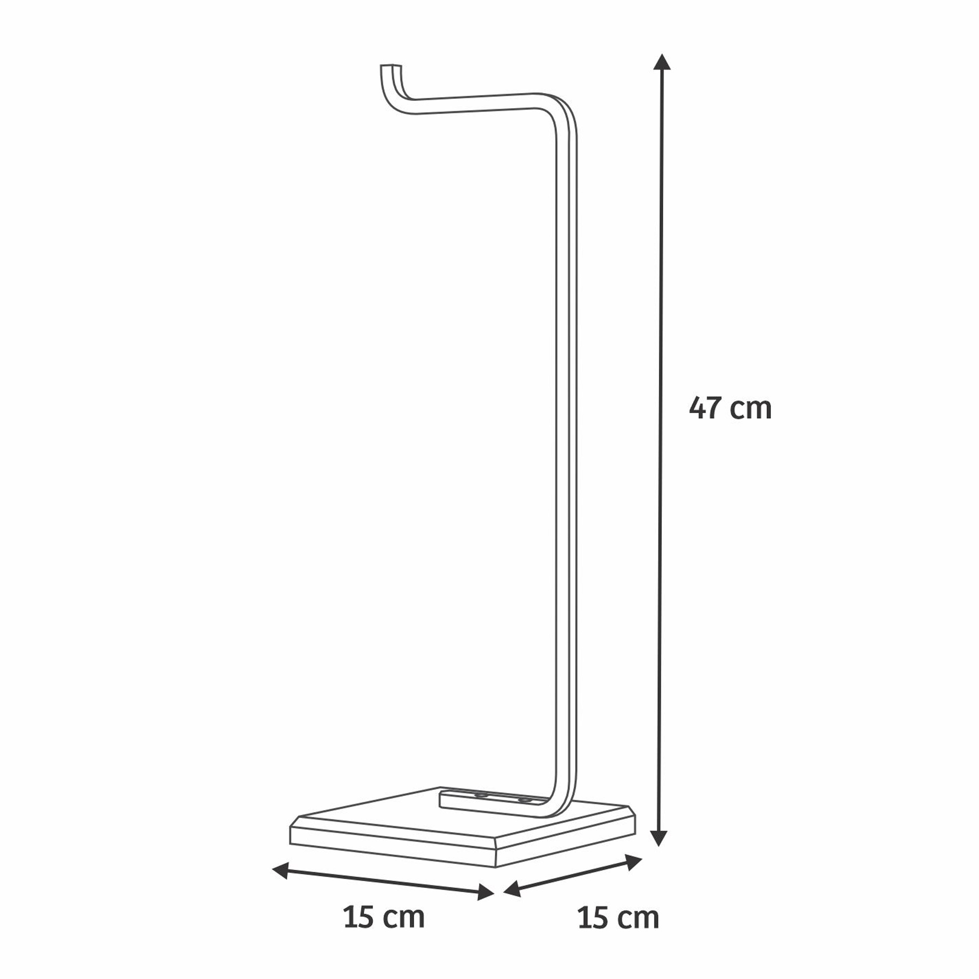 Porta Papel Higiênico de Chão Glam Base de Madeira D09 Preto - Mpozenato