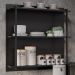 Prateleira Industrial Cozinha Tripla com Painel Flora M24 Preto - Mpozenato