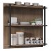 Prateleira Industrial Cozinha Tripla com Painel Flora Z34 Freijó - Mpozenato