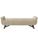 Puff Recamier Calçadeira 140cm Base Madeira Neville P02 Bouclé Bege - Mpozenato