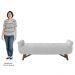 Puff Recamier Calçadeira 140cm Base Madeira Neville P02 Bouclé Branco - Mpozenato