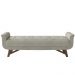 Puff Recamier Calçadeira 140cm Base Madeira Neville P02 Bouclé Cru - Mpozenato