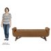 Puff Recamier Calçadeira 140cm Base Madeira Neville P02 Sintético Caramelo - Mpozenato