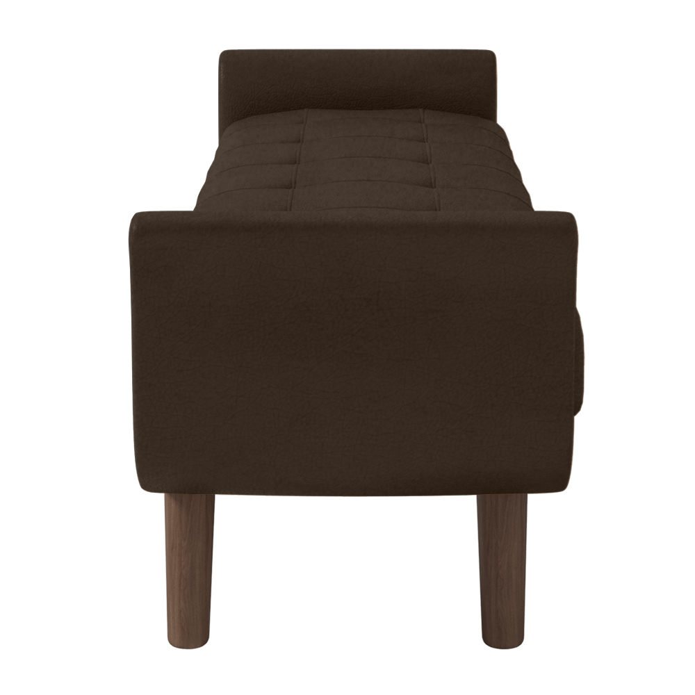 Puff Recamier Calçadeira 140cm Base Madeira Neville P02 Sintético Marrom - Mpozenato