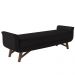 Puff Recamier Calçadeira 140cm Base Madeira Neville P02 Sintético Preto - Mpozenato